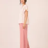 elrare pink floral flutter lounge set side view
