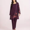 elrare plum floral print coords front view