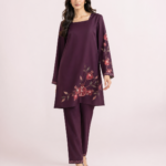 elrare plum floral print coords front view