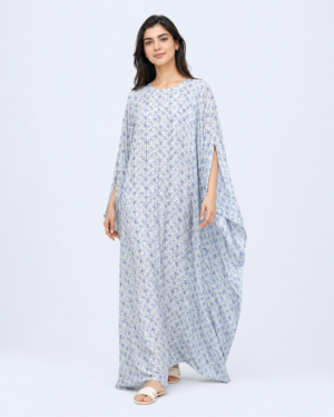 elrare powder blue tile kaftan front view