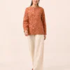 elrare rust block print lounge set front view