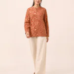 elrare rust block print lounge set front view