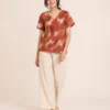 elrare rust ikat print lounge set front view