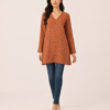 elrare rust tile print tunic front view