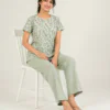 elrare sage leaf print lounge set seated