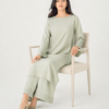 elrare sage pintuck palazzo coords seated