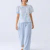 elrare sky blue cloud print lounge front view