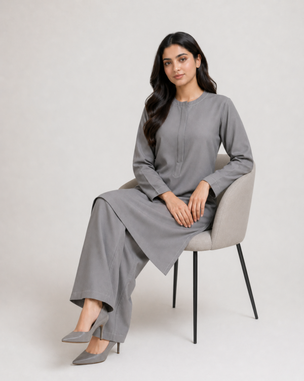 elrare steel grey minimal coords seated