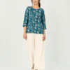 elrare teal floral block lounge set front view
