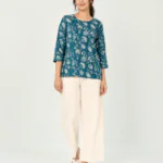 elrare teal floral block lounge set front view