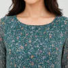 elrare teal scatter floral maxi dress back view