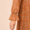 elrare terracotta botanical maxi dress neckline detail