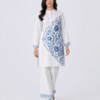 elrare white blue tile print coords front view