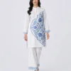 elrare white blue tile print coords front view