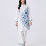 elrare white blue tile print coords front view