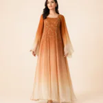 elrare amber ombre bell sleeve maxi front view