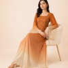 elrare amber ombre bell sleeve maxi seated