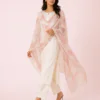 elrare blush watercolour rose dupatta walking view