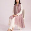 elrare dusty mauve tonal leaf dupatta seated