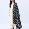 elrare navy chevron tassel dupatta front view