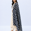 elrare navy chevron tassel dupatta side view