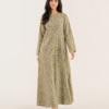 elrare sage ditsy floral maxi dress front view