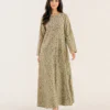 elrare sage ditsy floral maxi dress front view