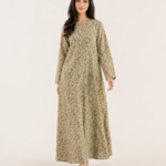 elrare sage ditsy floral maxi dress front view