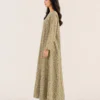 elrare sage ditsy floral maxi dress side view
