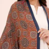 elrare terracotta ajrak medallion dupatta detail