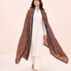 elrare terracotta ajrak medallion dupatta front pose