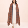 elrare terracotta ajrak medallion dupatta front view