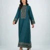 elrare teal mirror work maxi front pose