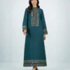 elrare teal mirror work maxi front view
