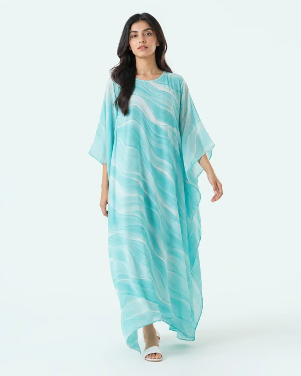 elrare aqua wave kaftan front view