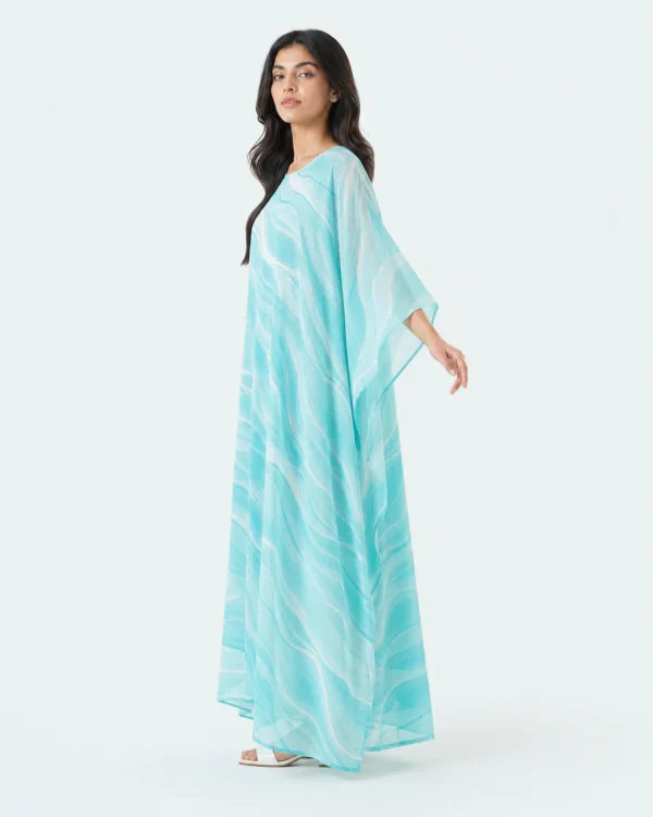 elrare aqua wave kaftan side view