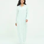elrare aqua white stripe maxi front view