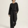 elrare black contrast stitch lounge front view