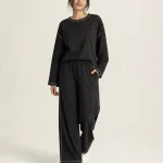 elrare black contrast stitch lounge front view