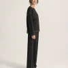 elrare black contrast stitch lounge side view
