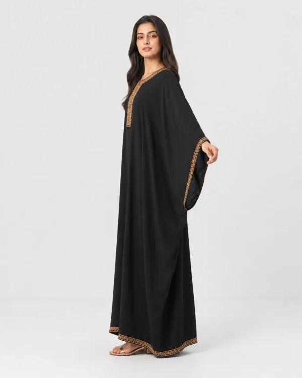 elrare black dabka kaftan side view