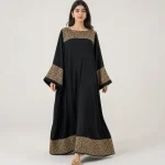 elrare black gold event kaftan front view