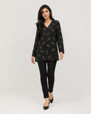 elrare black gold leaf top front view