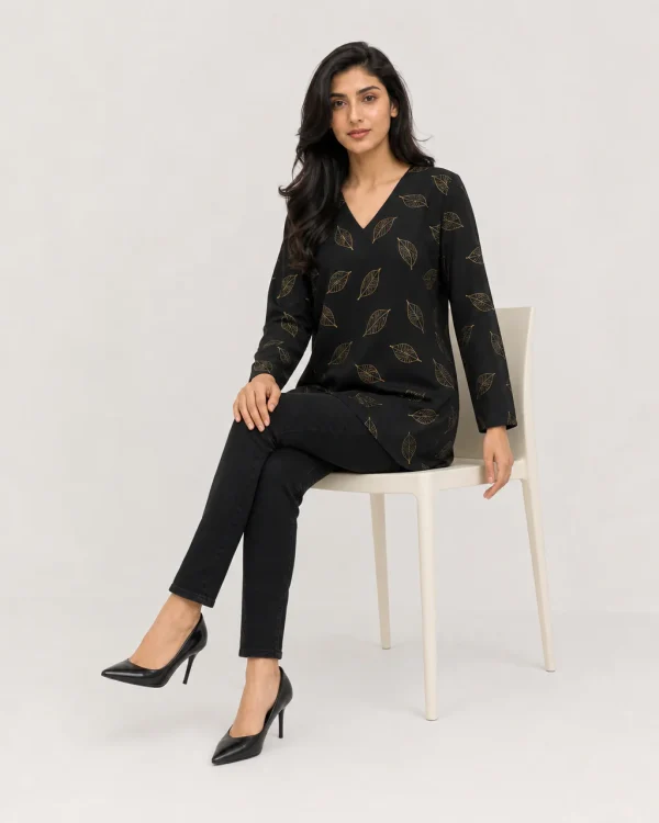 elrare black gold leaf top seated