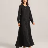 elrare black ivory polka maxi front view