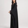 elrare black solid kaftan side view