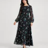 elrare black teal floral maxi front view