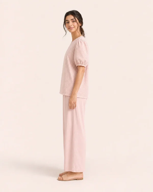 elrare blush broderie lounge side view