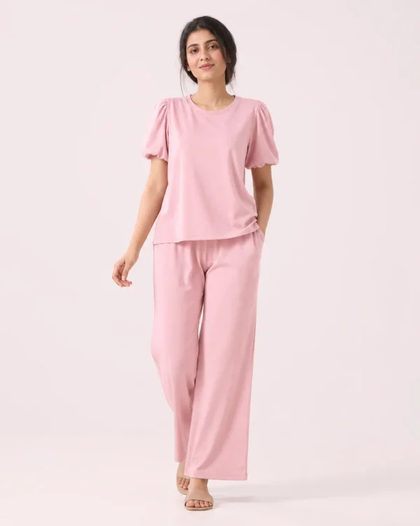 elrare blush puff solid lounge front view