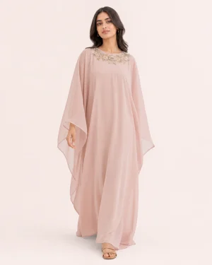 elrare blush thread kaftan front view